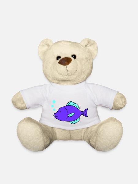 fisch comic - Teddy - Weiß