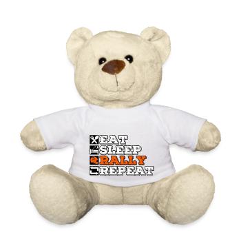 Eat Sleep Rally Wiederholung - Teddy - Weiß - Vorne