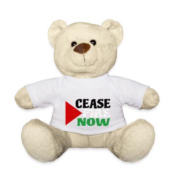 Cease Fire Now - Teddy Bear - white - Front