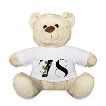 Nummer 78 Blumengrün - 78. Blumengeburtstag - Teddy - Weiß - Vorne