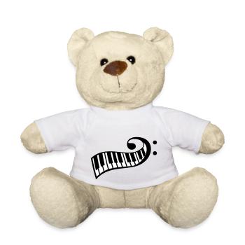 Touches de piano Touche de basse Clavier de symbole de basse - Nounours - blanc - Devant