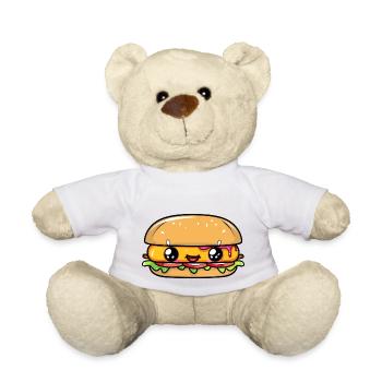 Burger avec un visage - Nounours - blanc - Devant