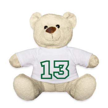 Nummer 13 grüner Sport - Teddy - Weiß - Vorne