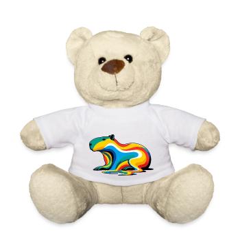 Melting Rainbow Capybara - Teddy Bear - white - Front