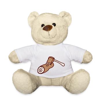 Axt Baum Fällen Holzfäller Wald Stumpf Holz Hacken - Teddy - Weiß - Vorne