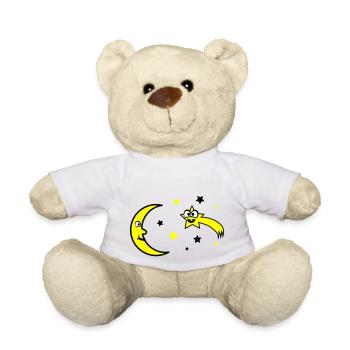 Lune et étoiles - Nounours - blanc - Devant