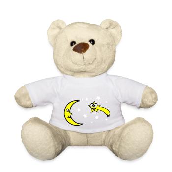 Lune et étoiles - Nounours - blanc - Devant