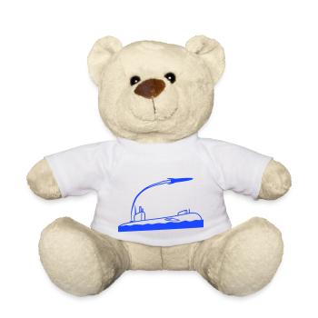 Military Submarine Shoots Torpedoes Missiles Attack - Teddy Bear - white - Front