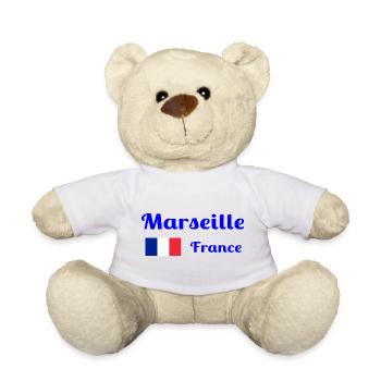 Marseille Frankreich - Stilvolle Drucke - Teddy - Weiß - Vorne