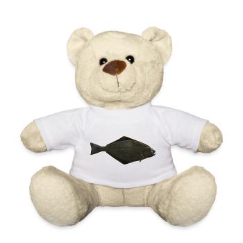 Heilbutt Natur für Angler in Norwegen oder Island - Teddy - Weiß - Vorne