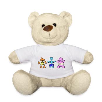 Trio géométrique Figures ludiques, un point - Nounours - blanc - Devant