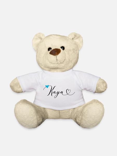 Kaya Name Vorname Kalligrafieherz - Teddy - Weiß