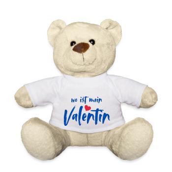 où est mon Valentin - Nounours - blanc - Devant