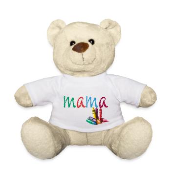 Mom - Chalk colorful - Teddy Bear - white - Front