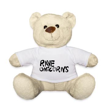 Rave Unicorns Logo Text Black - Teddy Bear - white - Front