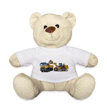 Camion avec chargeuse sur pneus - Nounours - blanc - Devant