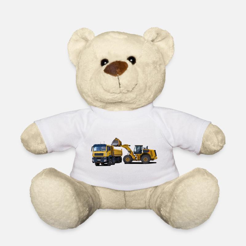 Camion avec chargeuse sur pneus - Nounours - blanc