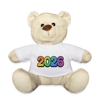 Néons Paillettes Année 2026 - Nounours - blanc - Devant