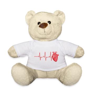 Lebenswille Herzschlag Design - Teddy - Weiß - Vorne