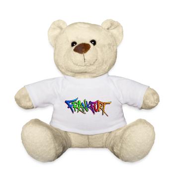 Graffiti-Style Frankfurt Stadtbild - Teddy - Weiß - Vorne