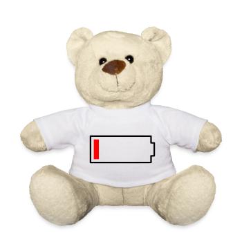 Icône de batterie vide | Drôle de déclaration pour fatigué - Nounours - blanc - Devant