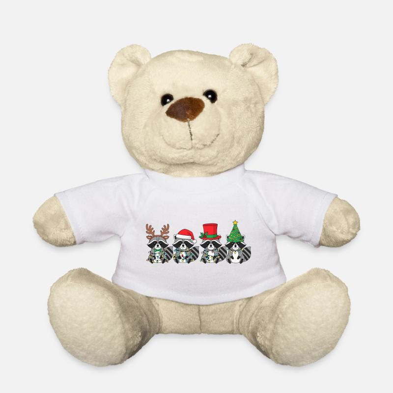 Waschbär Weihnachtsmann Weihnachtsbeleuchtung - Teddy - Weiß