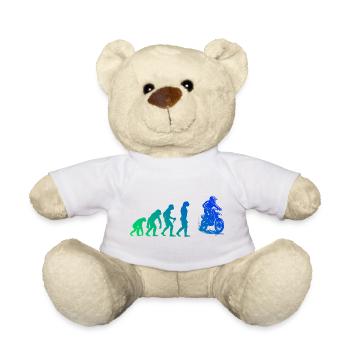 Characterful motocross design - Teddy Bear - white - Front