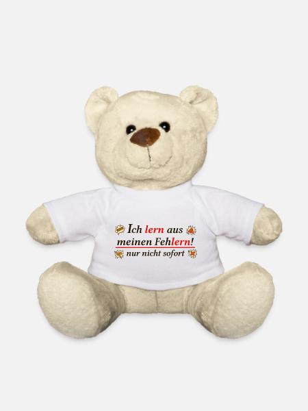 Ich lern aus meinen Feh-lern – Funny Learning Pun - Teddy - Weiß