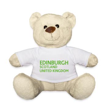 Edinburgh – Schottland Textdesign - Teddy - Weiß - Vorne