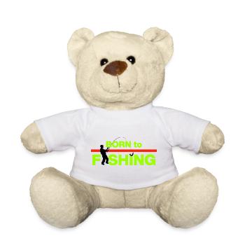BORN TO FISH! ANGELN IST PASSION, RUHE, HOBBY - Teddy - Weiß - Vorne