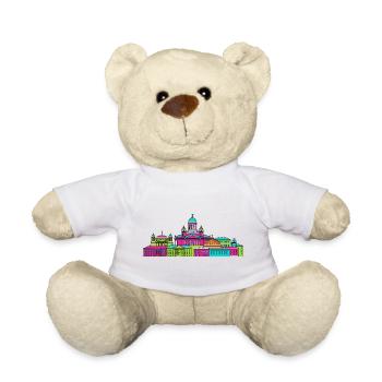 Helsinki City Skyline Kathedrale Moderne Linienkunst - Teddy - Weiß - Vorne