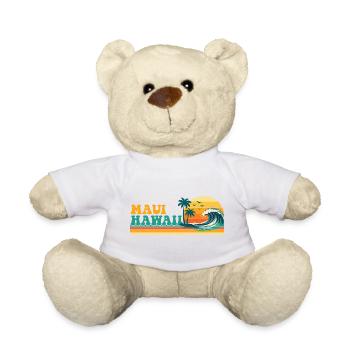 Maui Hawaii Retro Spring Break Tropical Cruise - Teddy Bear - white - Front