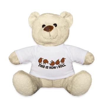 This Is How I Roll Kiwi Bird New Zealand Kawaii - Teddy Bear - white - Front