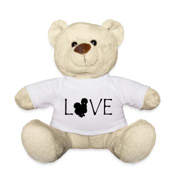 Hühner Fans -  Hahn - Gockel - Seidenhuhn - Bio - Teddy - Weiß - Vorne