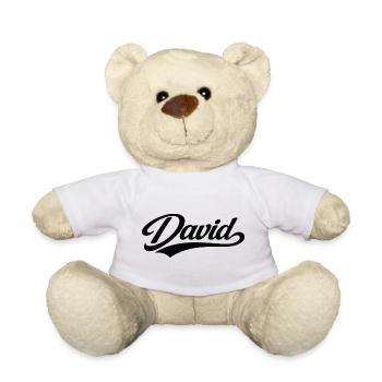 David name first last family gifts  - Teddy Bear - white - Front