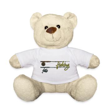 Fishing Fishing Rod Fly Fishing Hobby - Teddy Bear - white - Front
