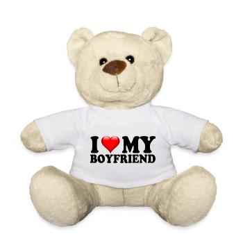 I Love My Boyfriend Cute Relationship Gift - Teddy Bear - white - Front