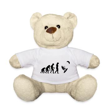 Geschenkidee für einen Kitesurfer mit Kiteboarding - Teddy - Weiß - Vorne