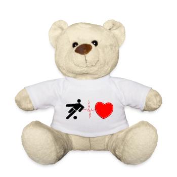 Soccer Heartbeat Lifeline – Fußball-Leidenschaft Kunst - Teddy - Weiß - Vorne