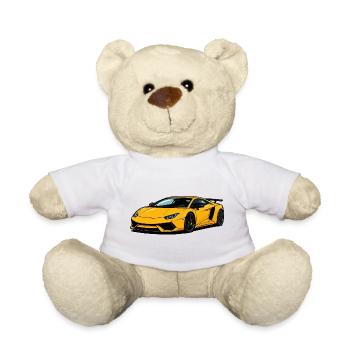 Speedster Supercar jaune - Nounours - blanc - Devant