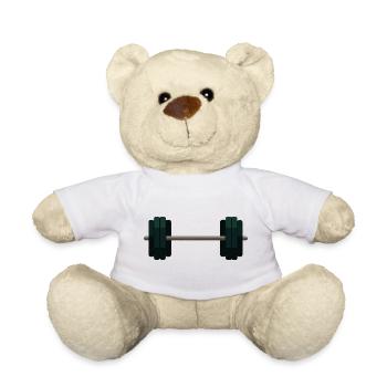 Barbell Dumbbell - Teddy Bear - white - Front