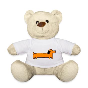 Dackel Hund Geschenk - Teddy - Weiß - Vorne