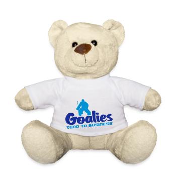 Goalies Tend To Business - Teddy Bear - white - Front