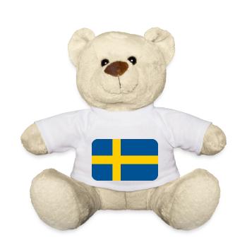 SWEDEN FLAG round corner 400 dpi - Teddy Bear - white - Front