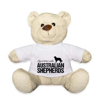 La vie australienne est meilleure avec les bergers australiens - Nounours - blanc - Devant