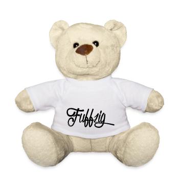 Fuffzig 50. Geburtstag Jahre Geschenk Geschenkidee - Teddy - Weiß - Vorne