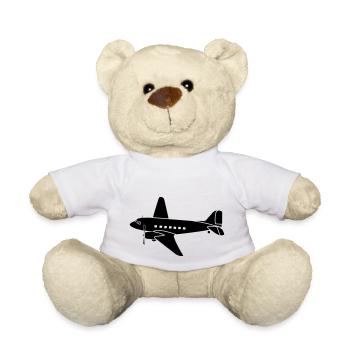 historic plane DC3 Raisin Bomber Berlin - Teddy Bear - white - Front