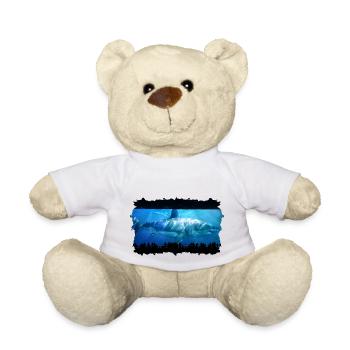 Megalodon shark in the aquarium - Teddy Bear - white - Front