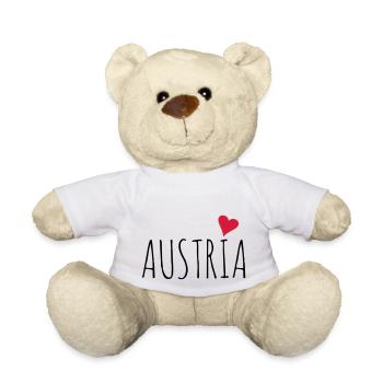 Austria Austria gift heart love - Teddy Bear - white - Front