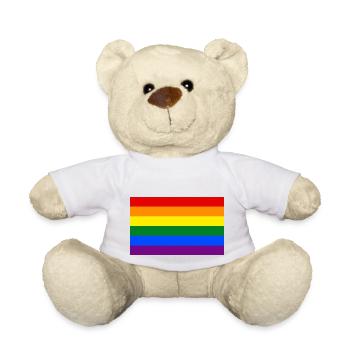 2000px Gay Pride Flag svg - Teddy - Weiß - Vorne